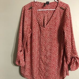 Red Chevron Blouse